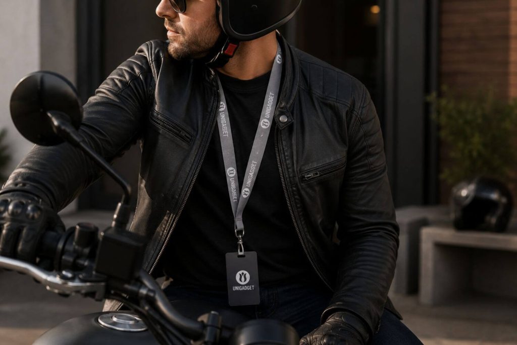 lanyard-personalizzato-motociclista-pass-collo-1024x683 Gadget moto personalizzati: come trasformare gli appassionati in ambasciatori del tuo brand