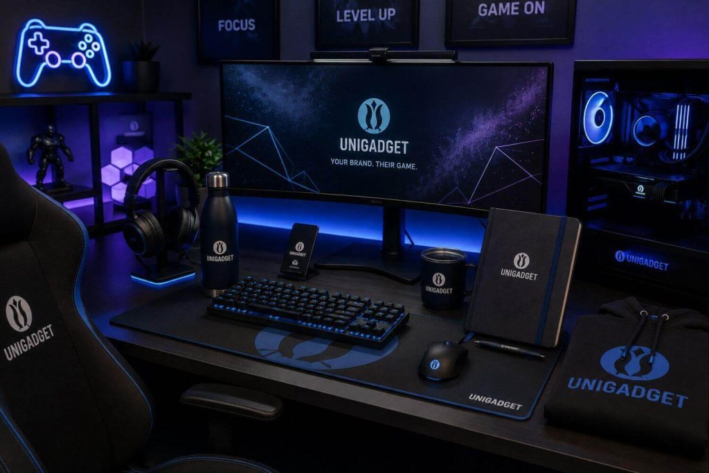 gadget-gamers-postazione-gaming-personalizzata-esports-1024x683 Gadget per gamers e merchandising per gli Esports: come conquistare la community del gaming nelle fiere dedicate