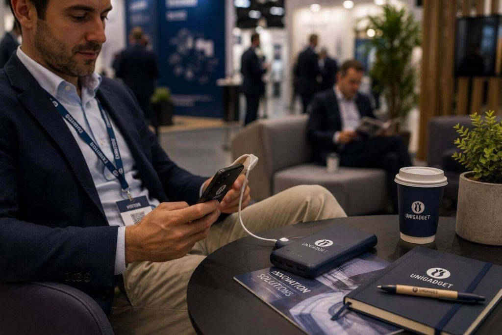 power-bank-personalizzato-fiera-ricarica-stand-1024x683 Gadget promozionali per fiere e conferenze: tutti gli errori da evitare per ottimizzare il budget aziendale