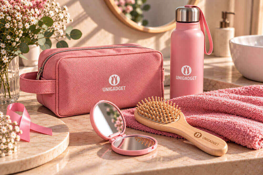 accessori-bellezza-rosa-personalizzati-self-care Ottobre Rosa attraverso i regali aziendali solidali per sostenere la prevenzione e coinvolgere il team